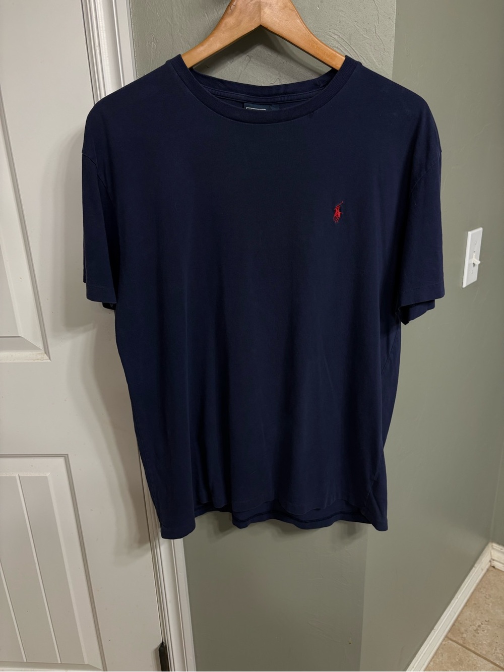 Ralph Lauren Navy Short Sleeve Crew Tee with Red Pony